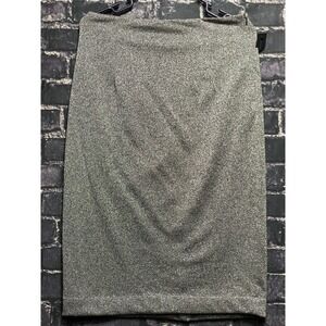 Worthington Skirt Womens 6 Black Silver Sparkle Zip Enclosure Slit Party NWT